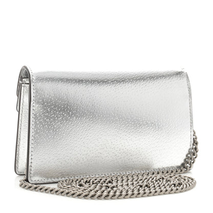 Gucci Metallic Calfskin Super Mini Dionysus Shoulder Bag Silver 3 of 10