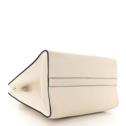 Prada Saffiano Cuir Calfskin Small Monochrome Top Handle Tote White 4 of 13
