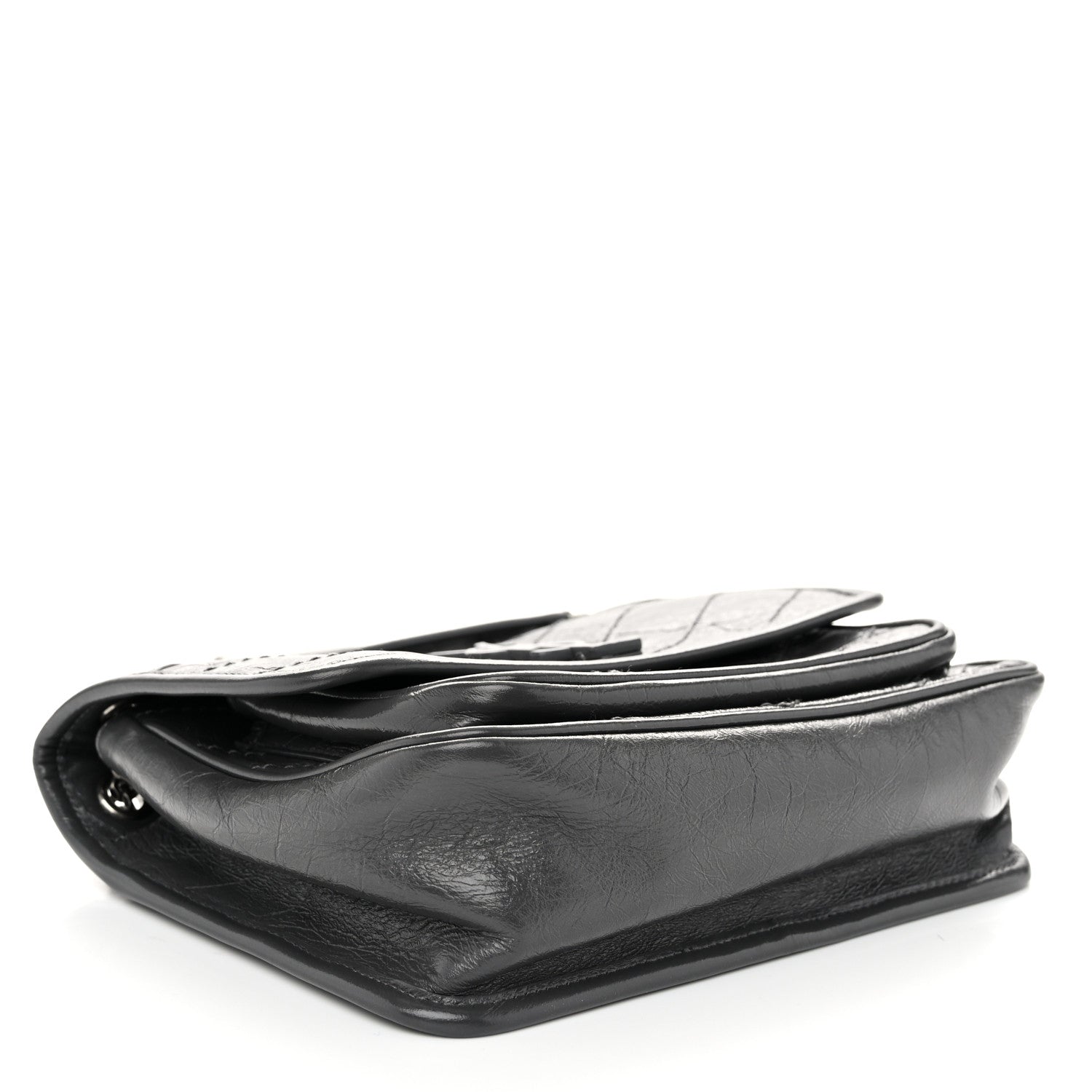 Saint Laurent Crinkled Calfskin Matelasse Monogram Baby Niki Chain Satchel Storm 4 of 10