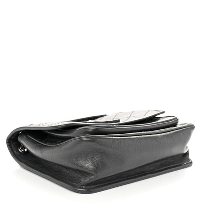 Saint Laurent Crinkled Calfskin Matelasse Monogram Baby Niki Chain Satchel Storm 4 of 10