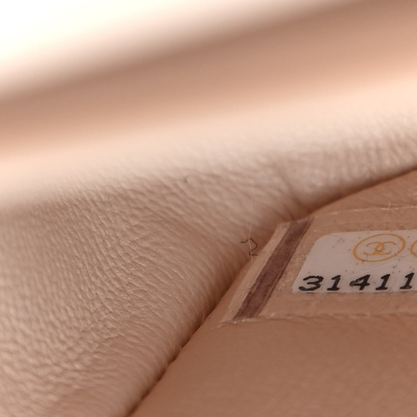 Caviar Chevron Quilted Small Double Flap Beige