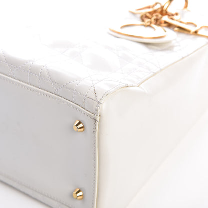 Christian Dior Patent Cannage Medium Lady Dior White 13 of 17