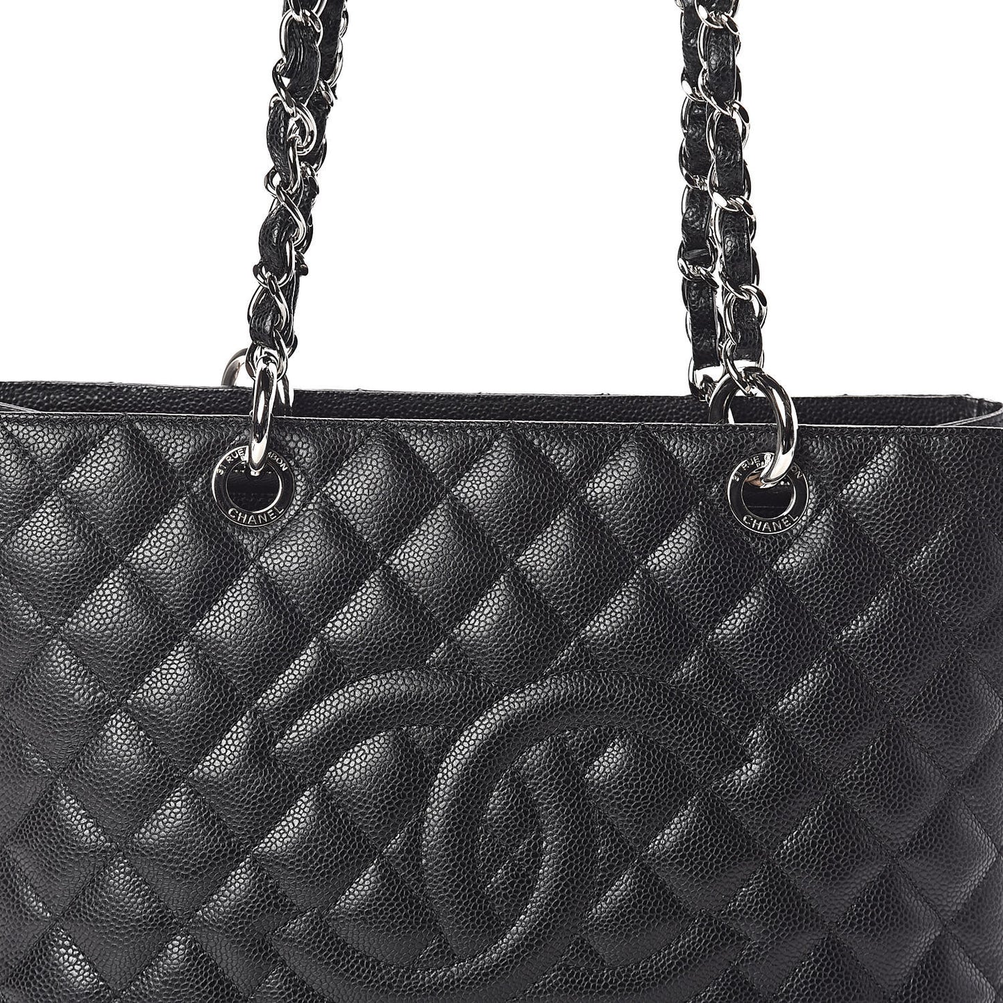 Caviar Quilted Grand Shopping Tote GST Black