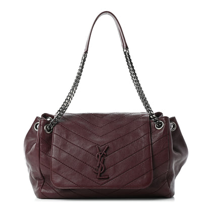 Saint Laurent Vintage Lambskin Chevron Monogram Medium Nolita Amaranto 1 of 9