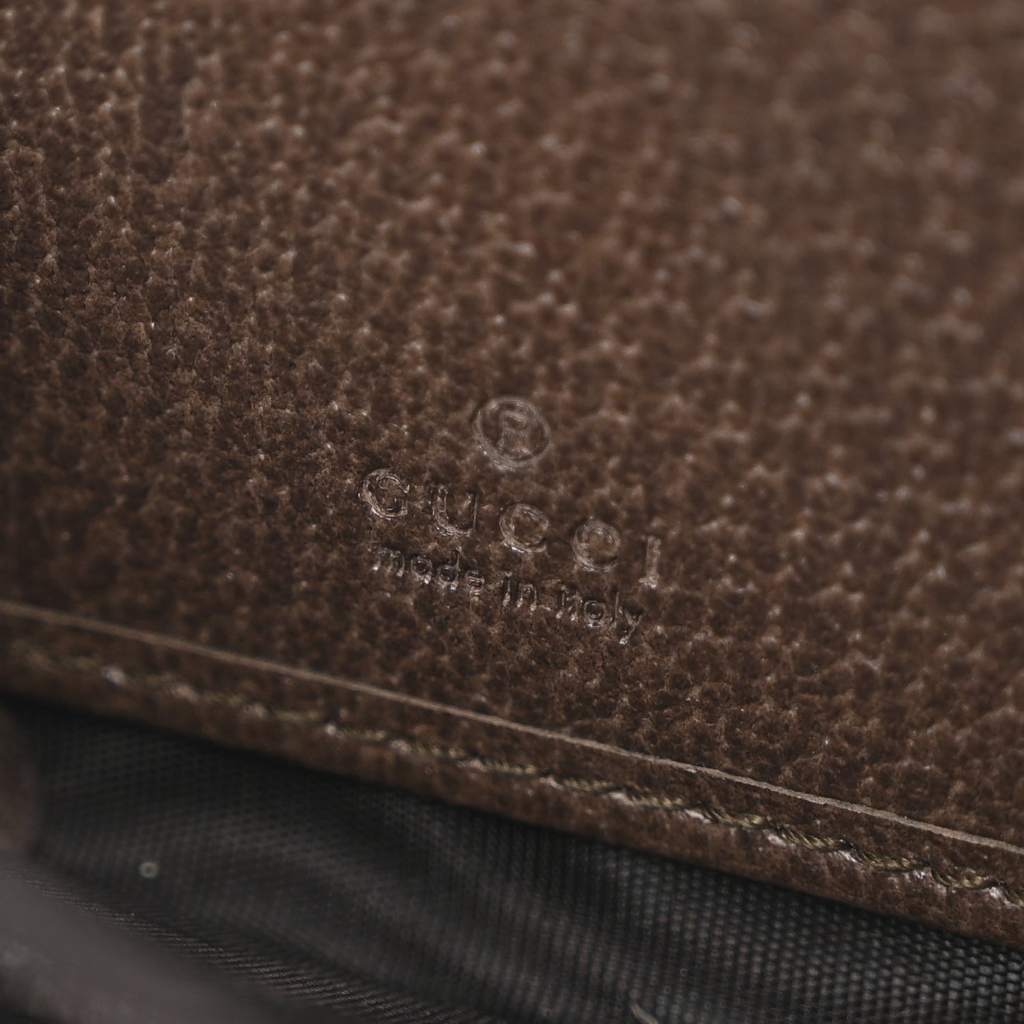 GG Supreme Monogram Web Ophidia Zip Around Wallet Brown