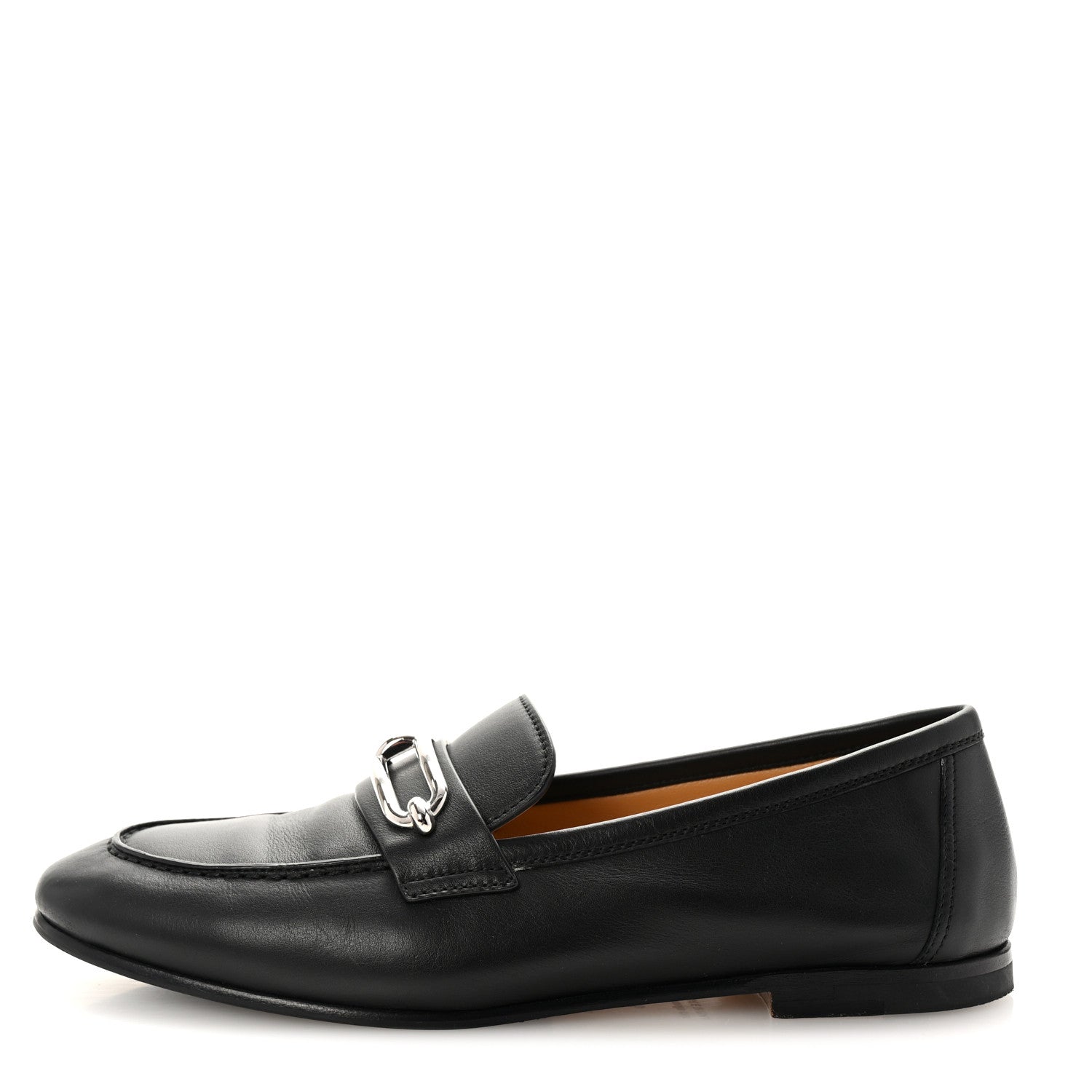 Hermes Calfskin Womens Colette Loafers 36 Black 1 of 10