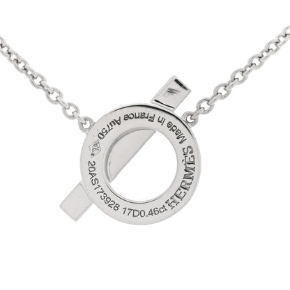 Hermes 18K White Gold Diamond Finesse Pendant Necklace 4 of 6