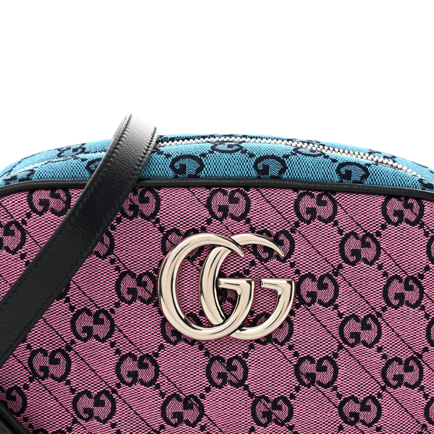 Gucci Monogram Multicolor Matelasse Diagonal Small GG Marmont Chain Shoulder Bag Pink Blue Green Red Light Blue 8 of 11