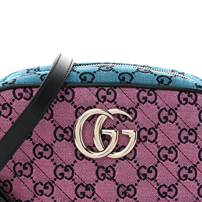 Gucci Monogram Multicolor Matelasse Diagonal Small GG Marmont Chain Shoulder Bag Pink Blue Green Red Light Blue 8 of 11