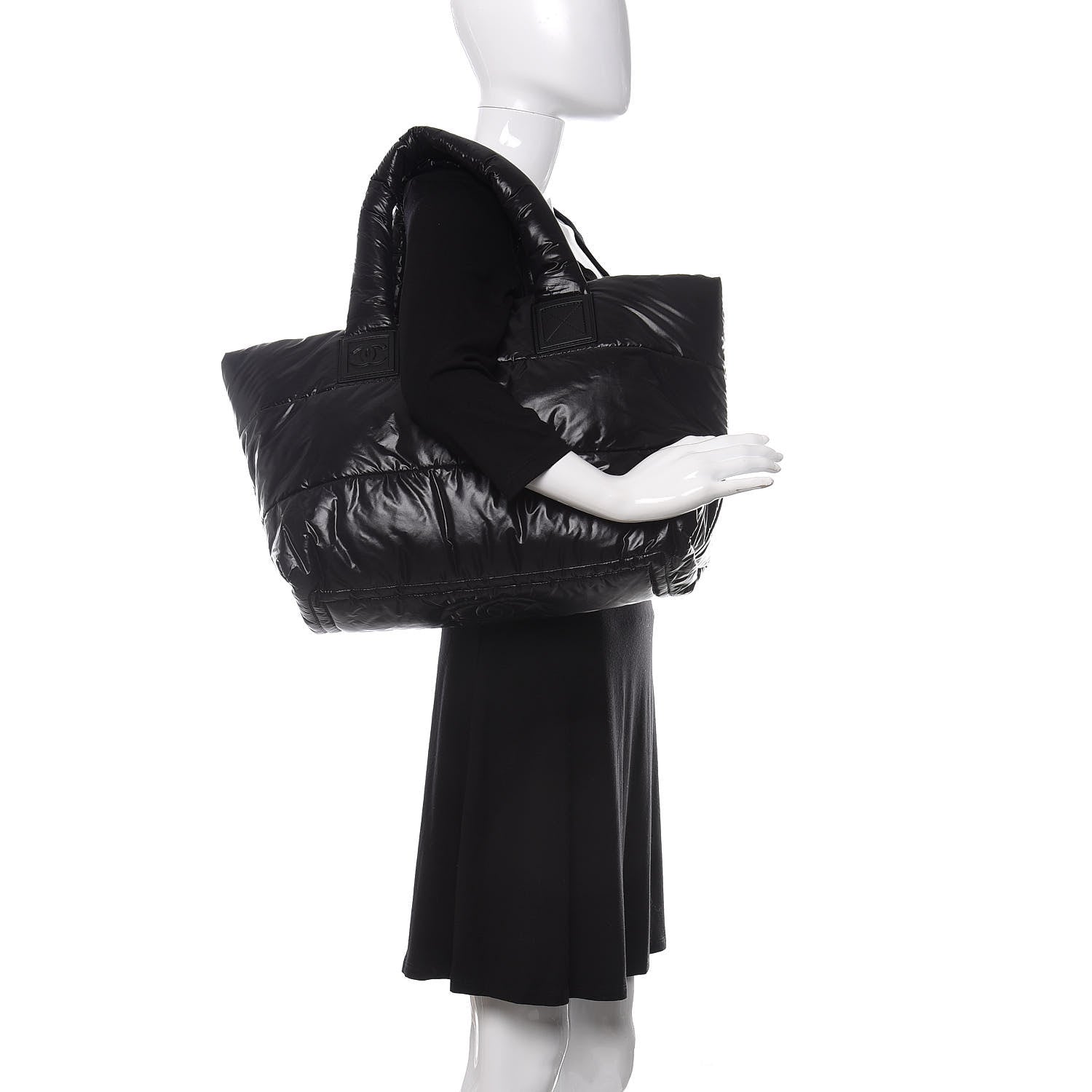 Chanel Nylon Quilted Medium Coco Cocoon Reversible Tote Black 2 of 9