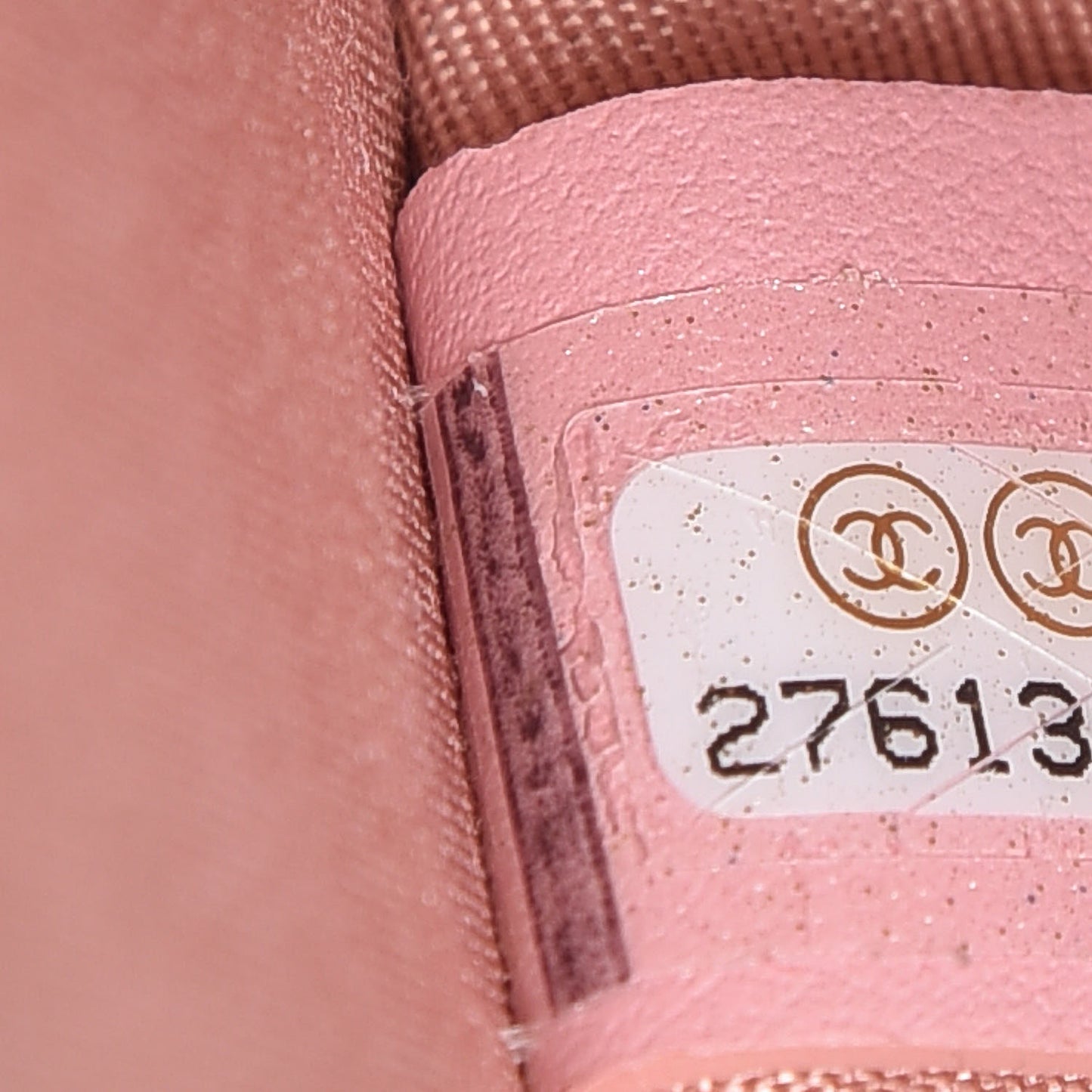 Iridescent Caviar Quilted Zipped Key Holder Case Rose Pink