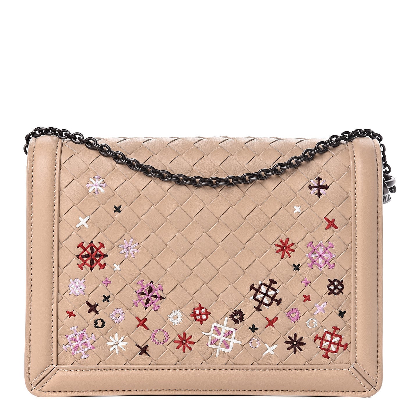 Nappa Intrecciato Meadow Flower Mini Montebello Beige