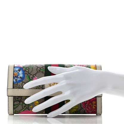 Gucci GG Supreme Monogram Flora Web Ophidia Continental Wallet White 2 of 6