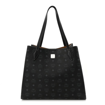 MCM Visetos Medium Luisa Shopper Tote Black 1 of 15
