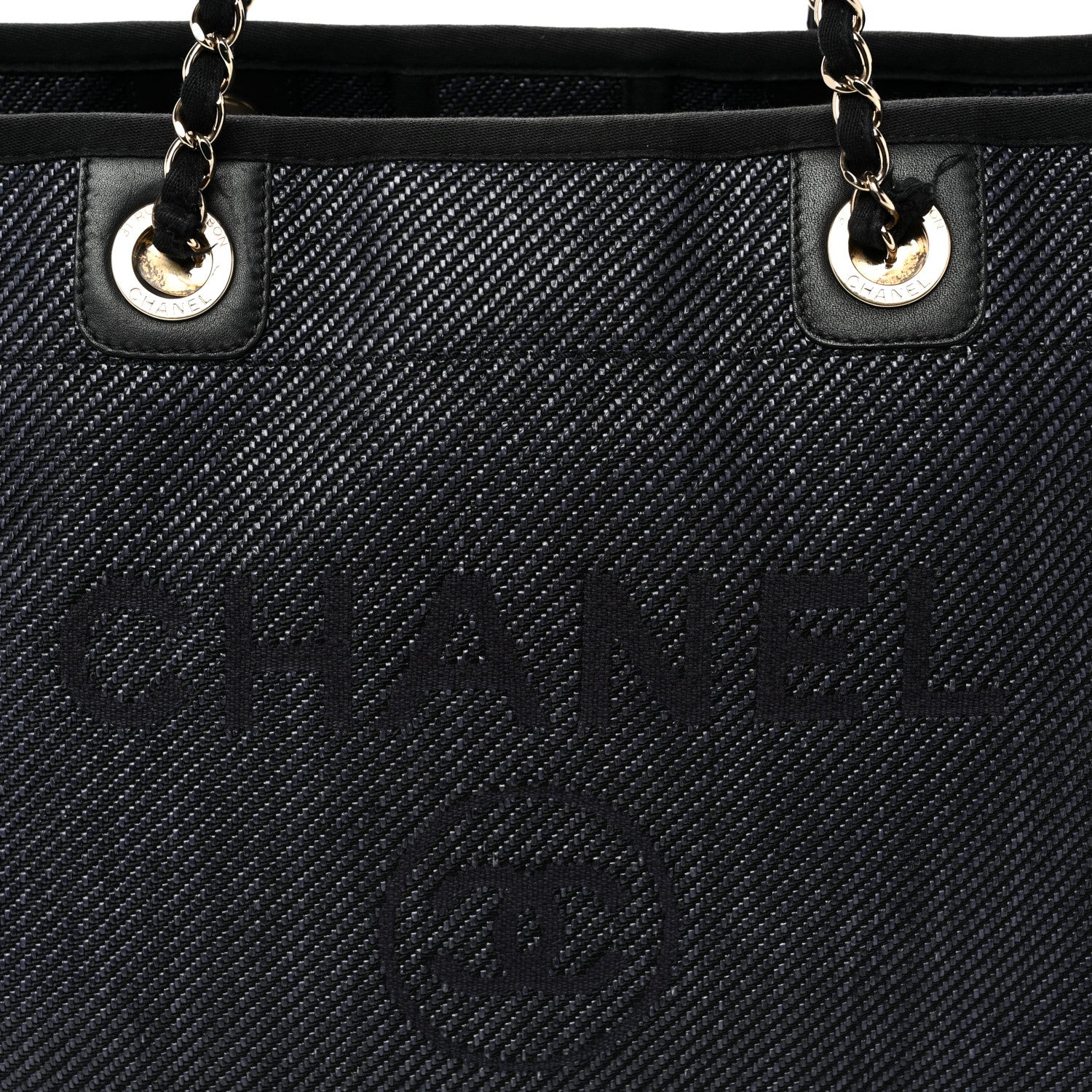 Chanel Mixed Fibers Calfskin Small Deauville Tote Black 8 of 11