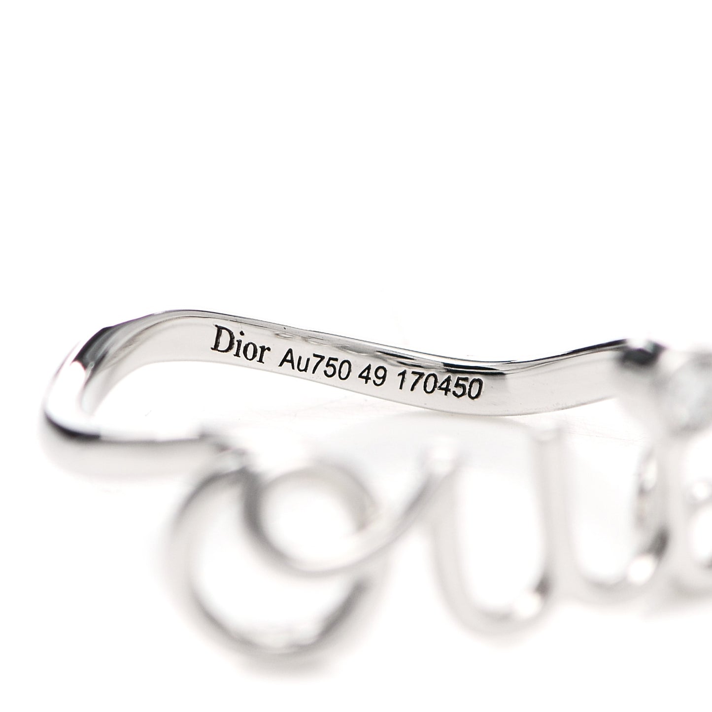 18K White Gold Diamond Oui Ring 49 4.75