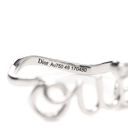 Christian Dior 18K White Gold Diamond Oui Ring 49 4.75 4 of 5