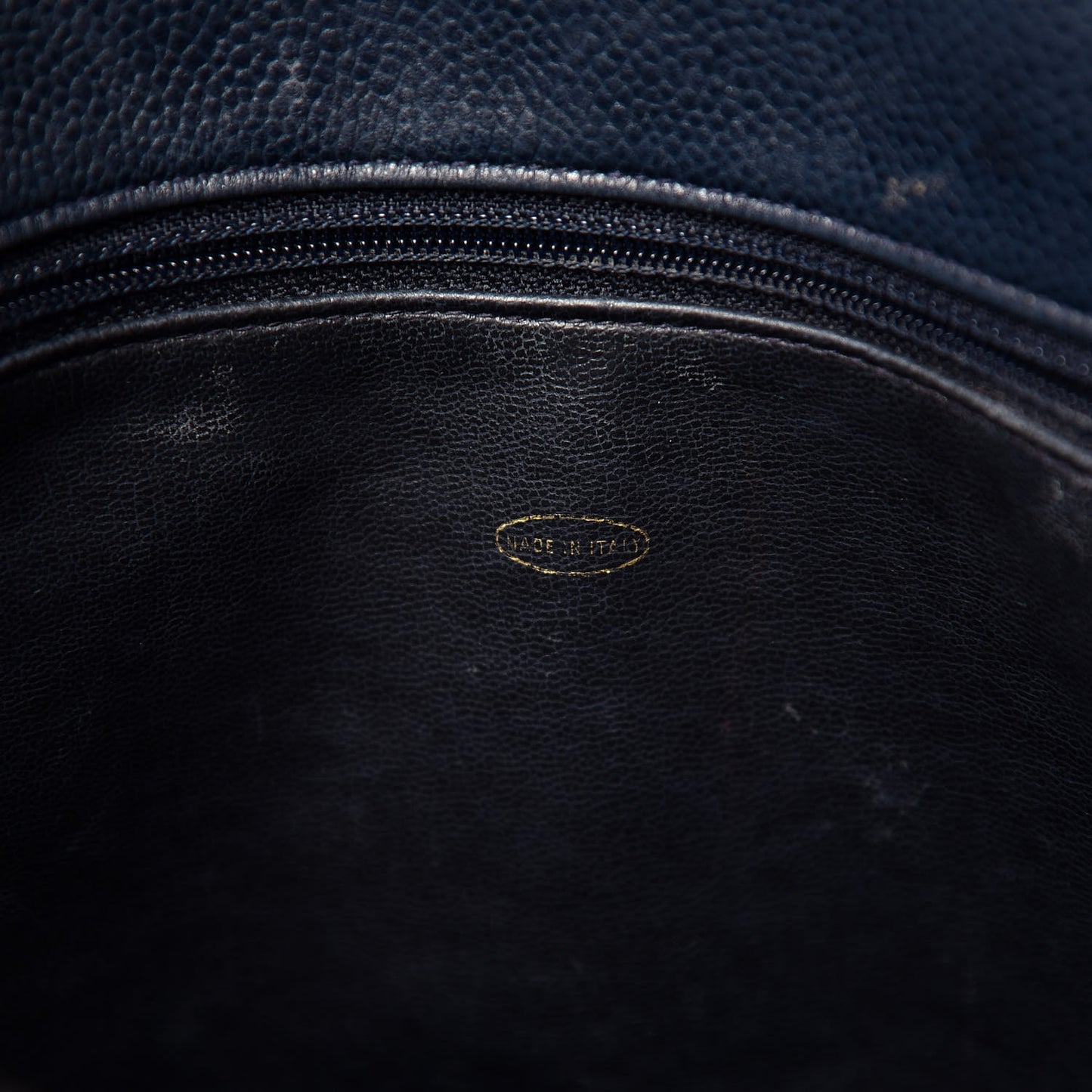 Caviar Timeless CC Shoulder Bag Navy Blue