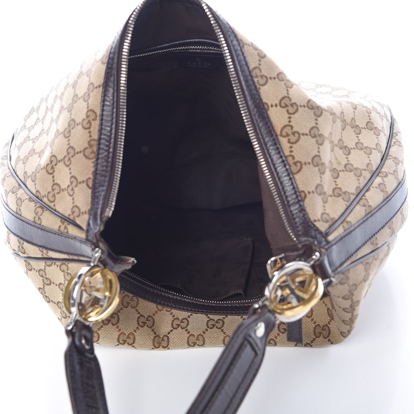 Monogram Large GG Twins Hobo Dark Brown