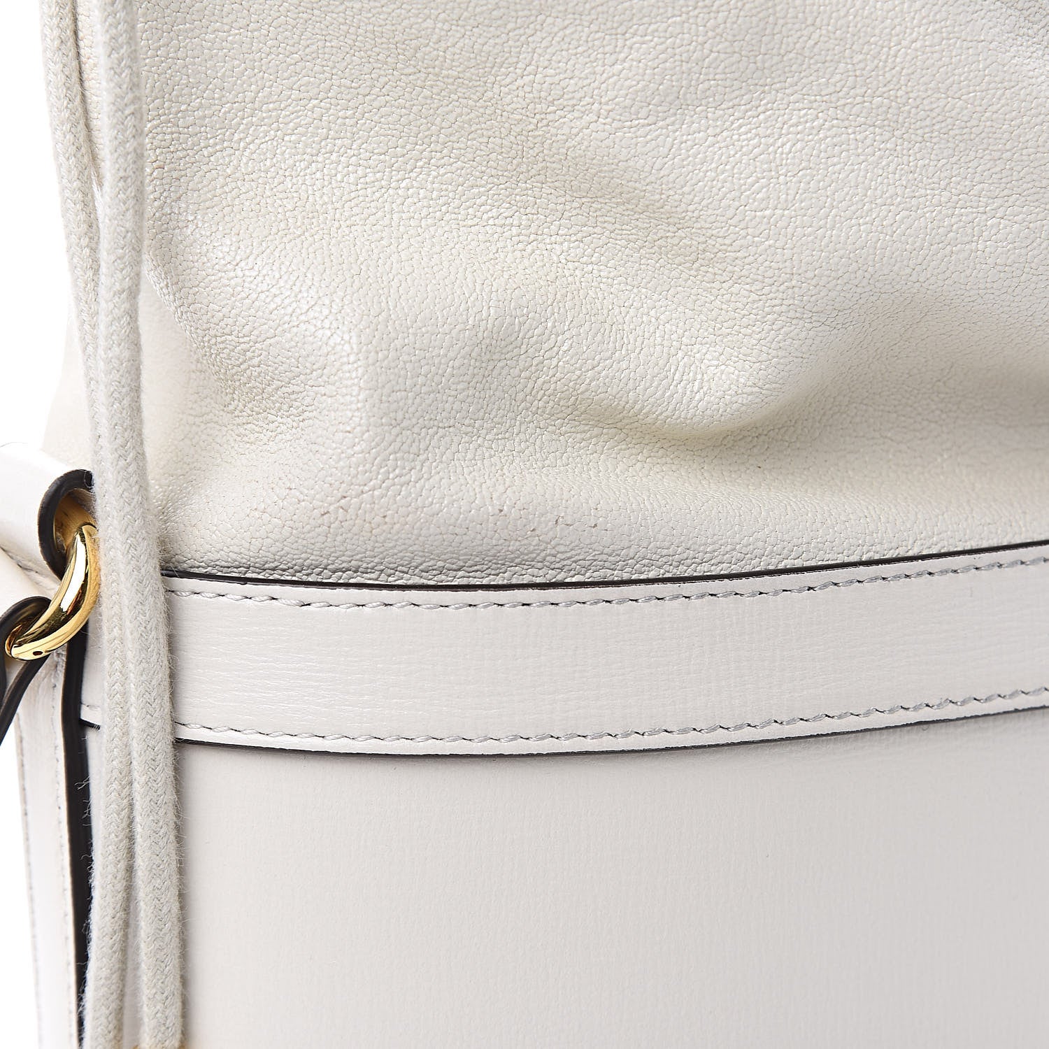 Gucci Azalea Sakai Calfskin Horsebit 1955 Drawstring Bucket Bag Mystic White 10 of 10