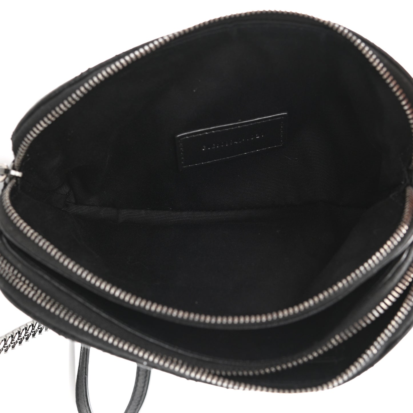 Grained Lambskin Quilted Mini Becky Double Zip Bag Black