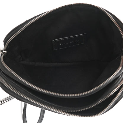 Saint Laurent Grained Lambskin Quilted Mini Becky Double Zip Bag Black 6 of 13