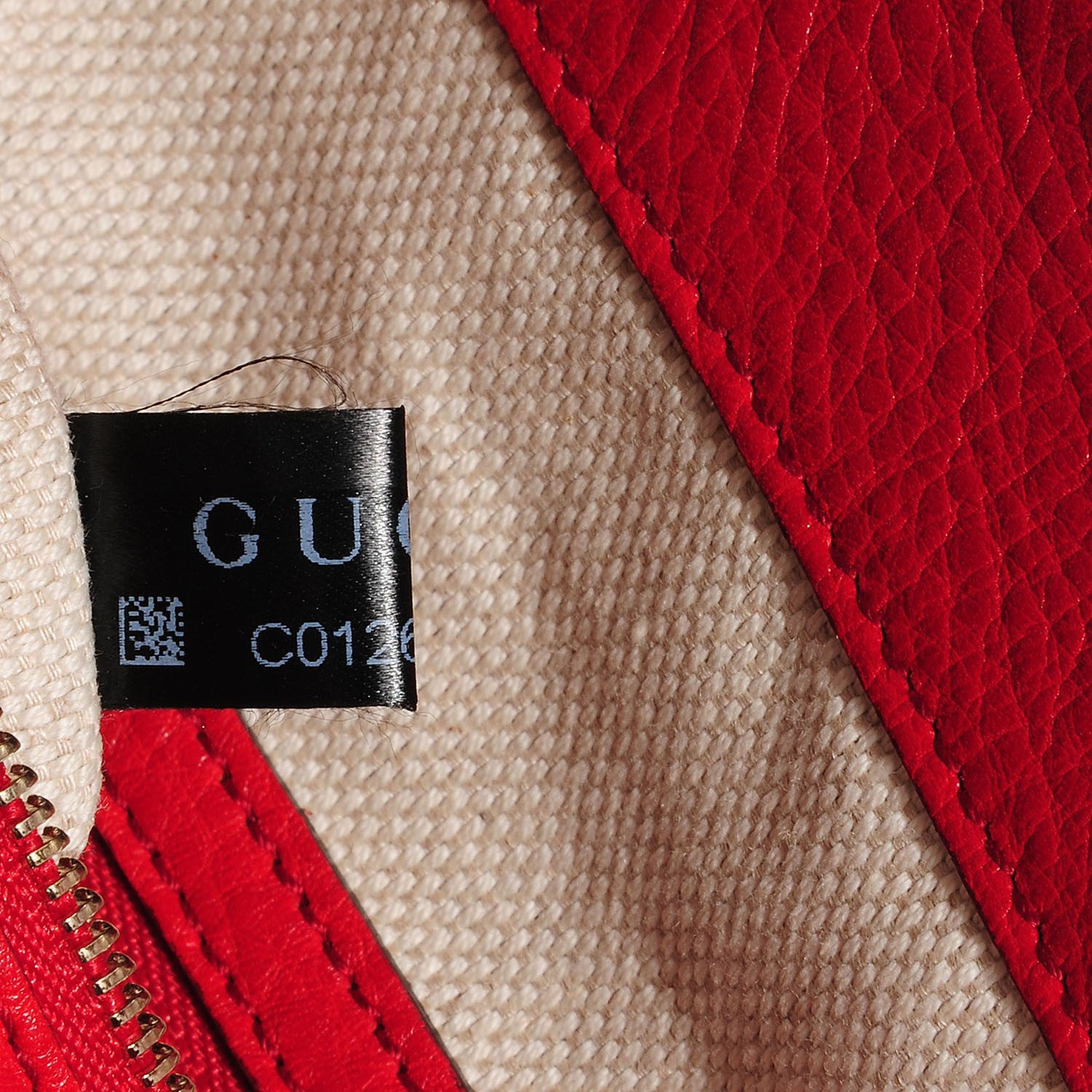 Gucci Pebbled Calfskin Medium Soho Shoulder Bag Red 7 of 9