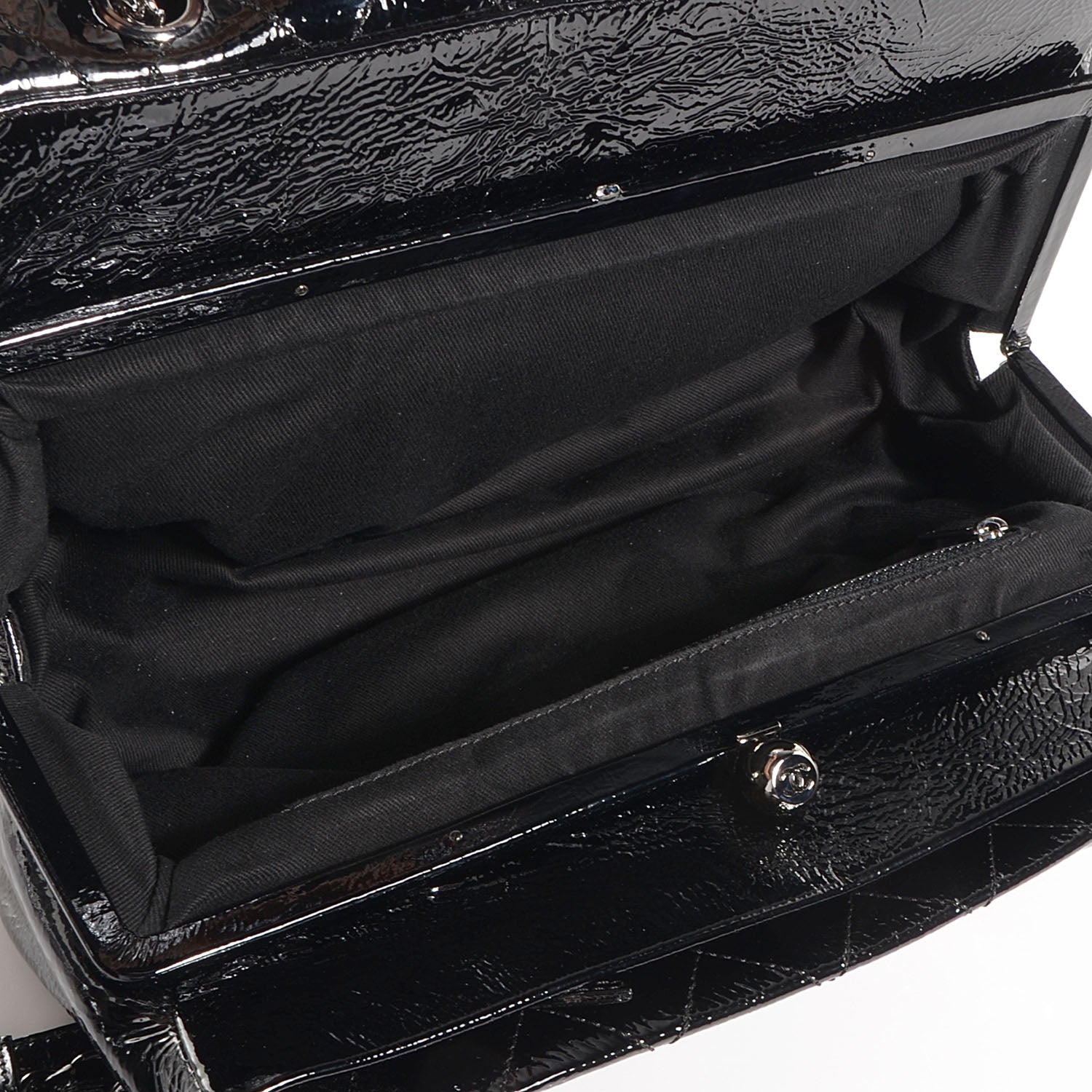 Chanel Patent Quilted Ritz Flap Bag Black 5 of 9