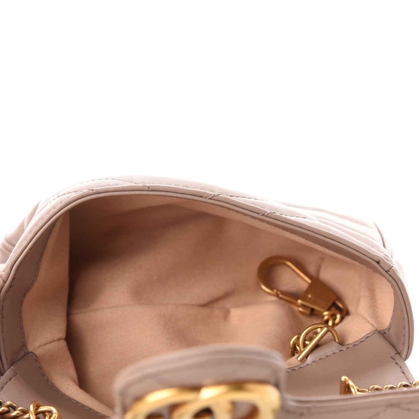Calfskin Matelasse Super Mini GG Marmont Shoulder Bag Porcelain Rose