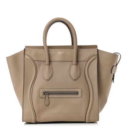 Celine Drummed Calfskin Mini Luggage Dune 1 of 10