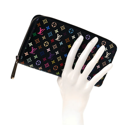 Louis Vuitton Monogram Multicolor Zippy Wallet Black Violet 2 of 8
