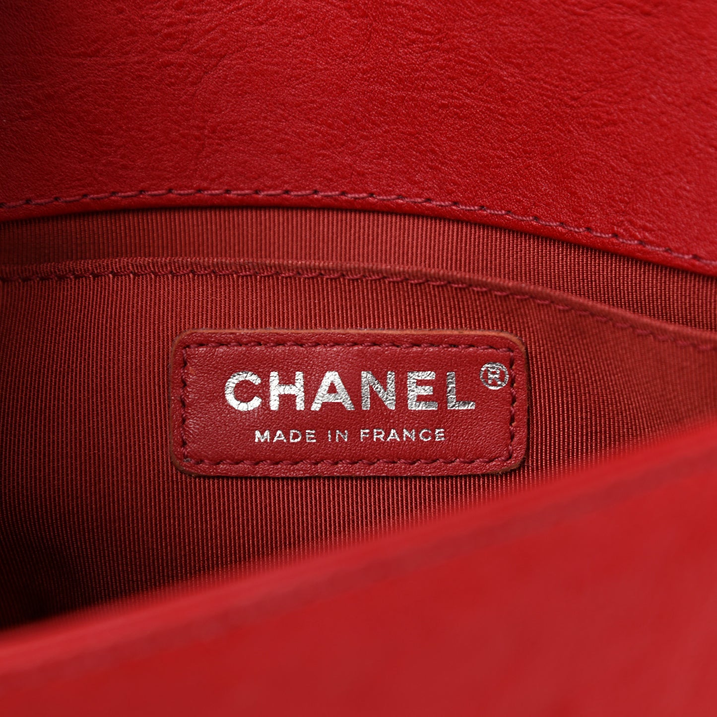 Calfskin Quilted Small Top Handle Boy Flap Red