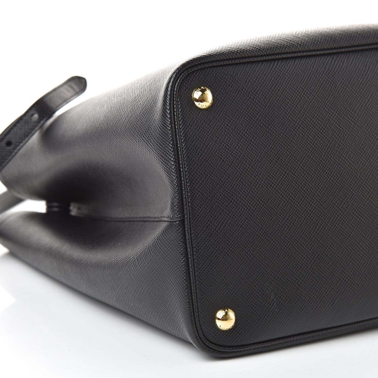 Saffiano Cuir Large Double Bag Black Fuoco