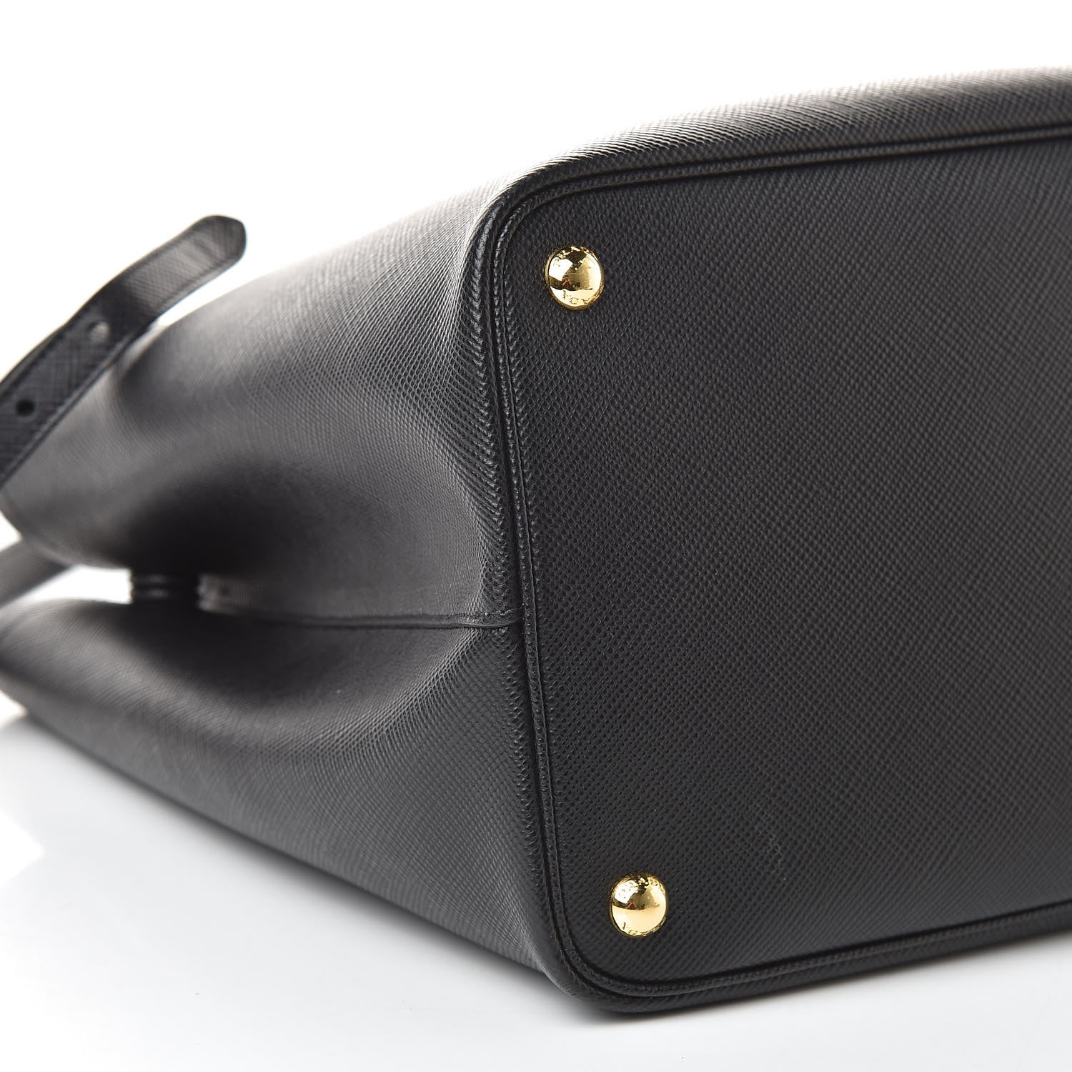 Prada Saffiano Cuir Large Double Bag Black Fuoco 8 of 9