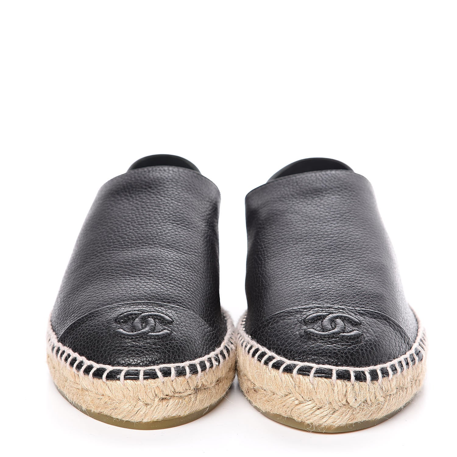 Chanel Grained Calfskin CC Espadrilles 41 Black 2 of 9