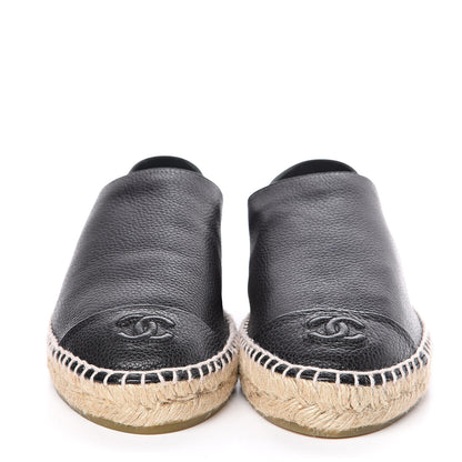 Chanel Grained Calfskin CC Espadrilles 41 Black 2 of 9
