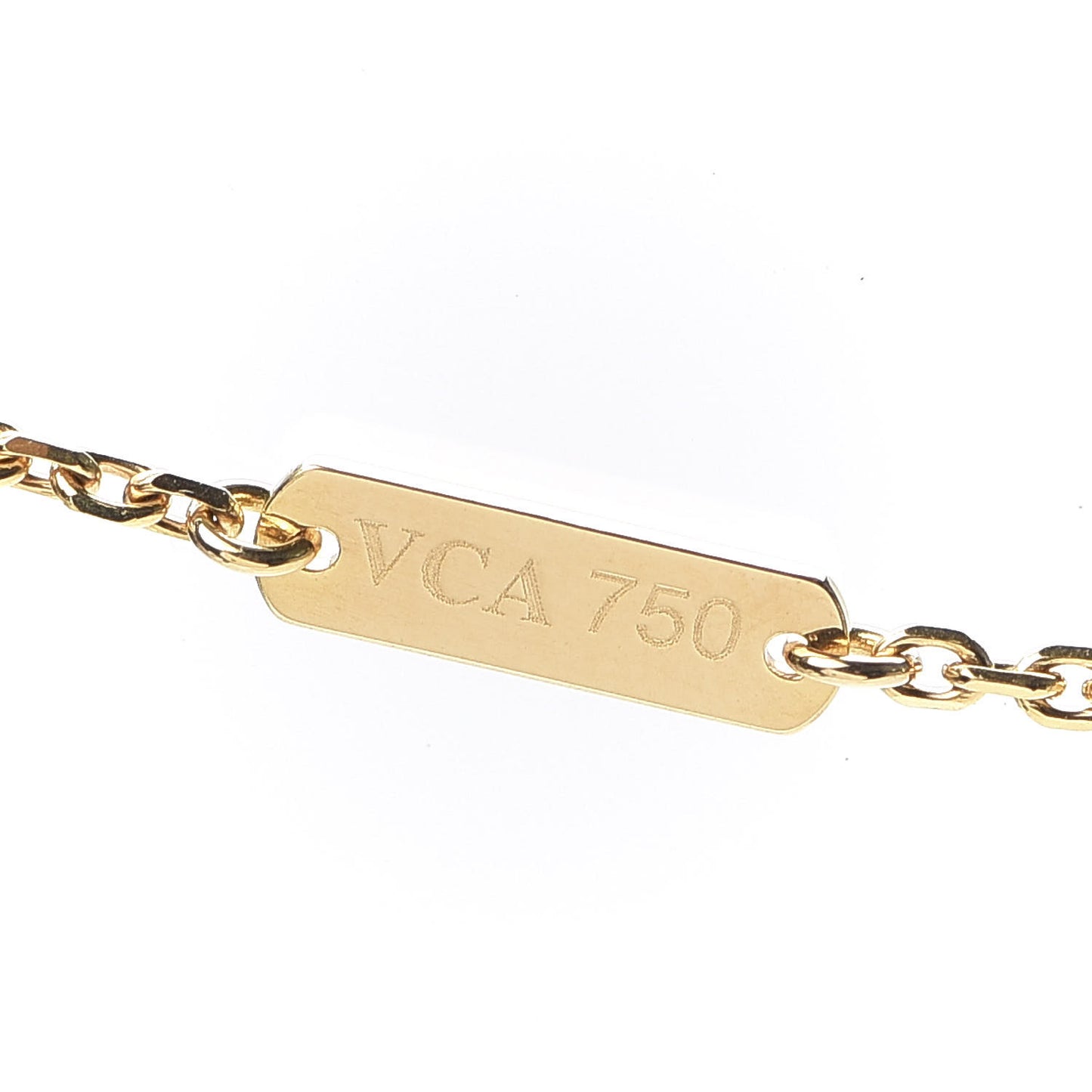 18K Yellow Gold Mother of Pearl Vintage Alhambra Pendant Necklace