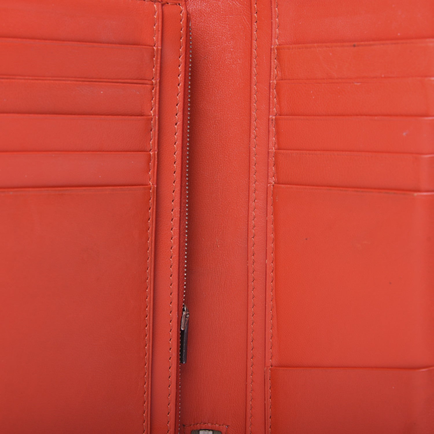 Celine Drummed Calfskin Zip Around Organizer Wallet Dune 13 of 20