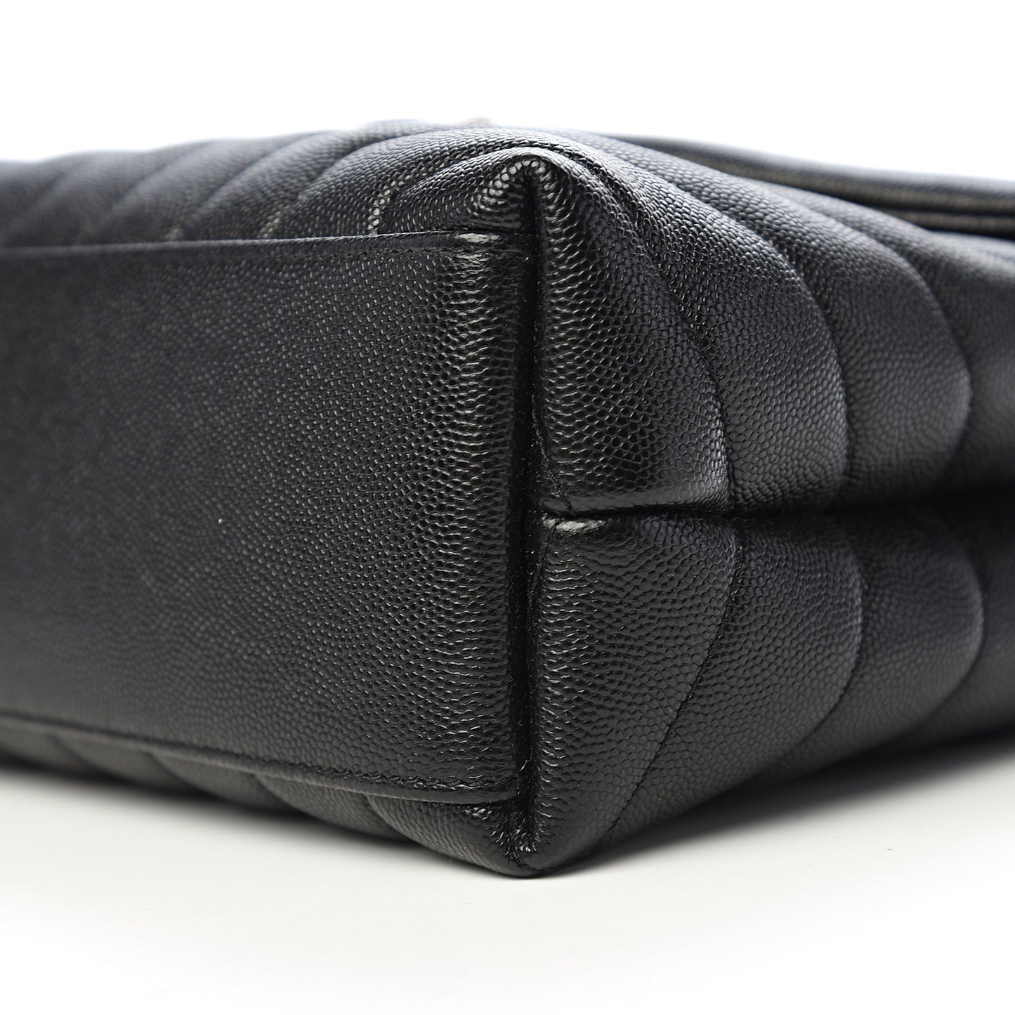 Grain de Poudre Calfskin Y Quilted Monogram Small Loulou Chain Satchel Black
