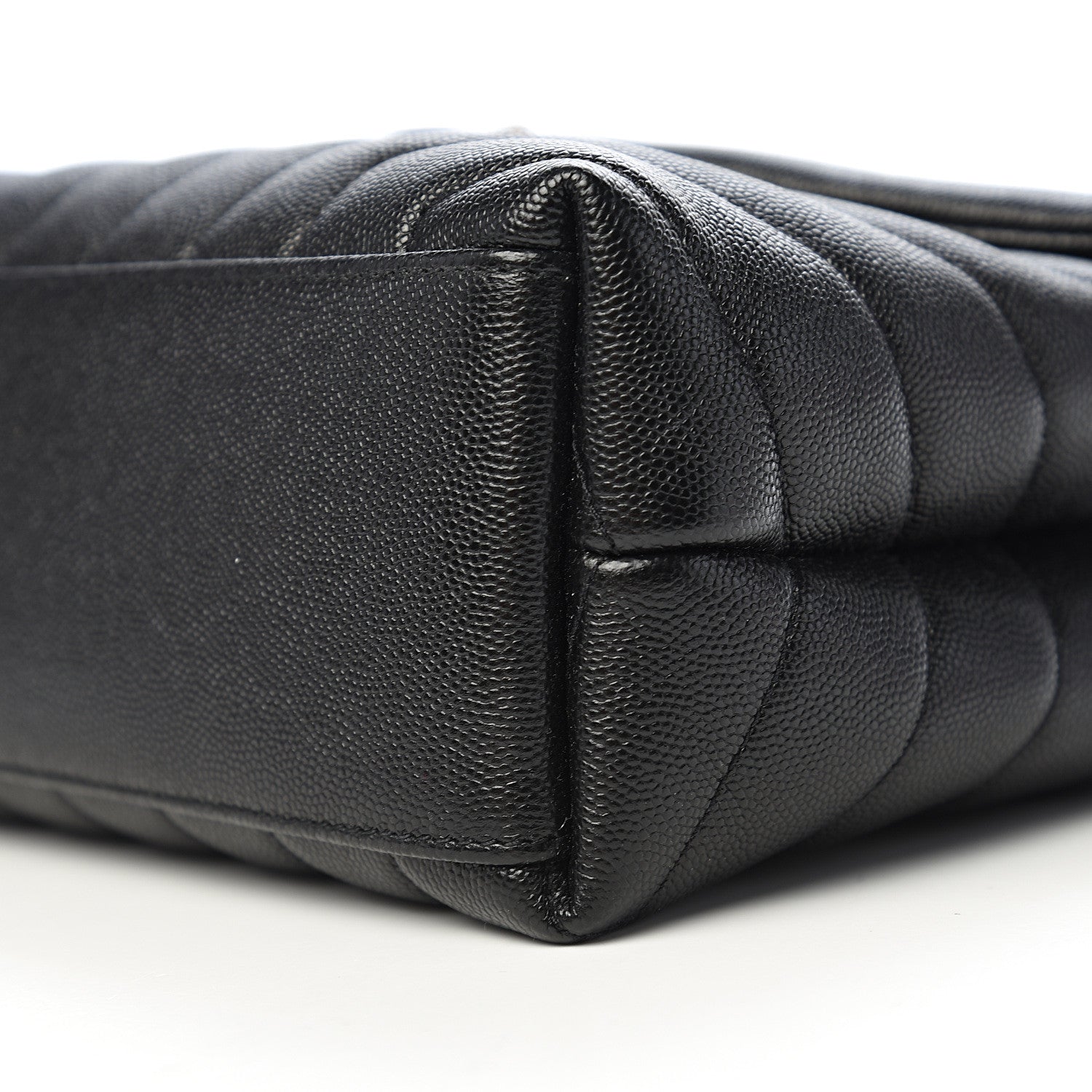 Saint Laurent Grain de Poudre Calfskin Y Quilted Monogram Small Loulou Chain Satchel Black 8 of 9