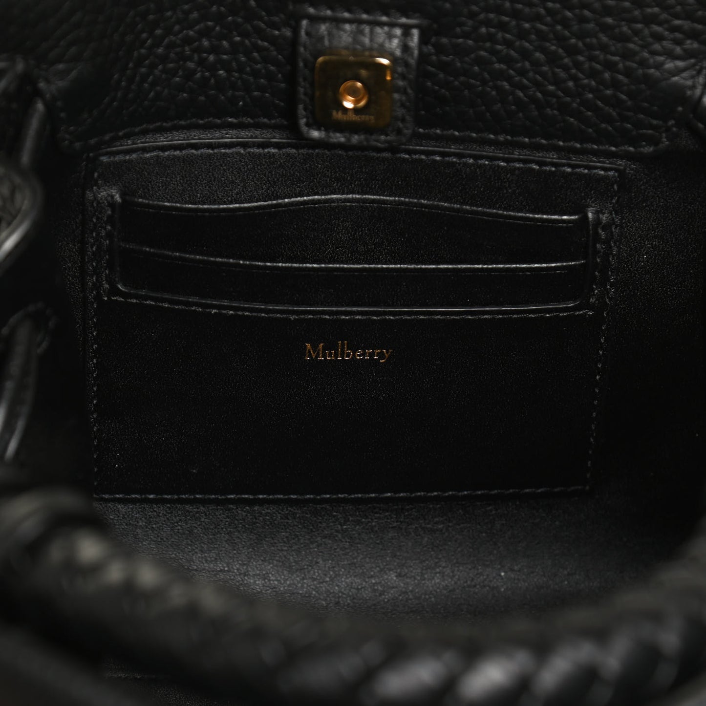 Heavy Grain Small Iris Tote Black