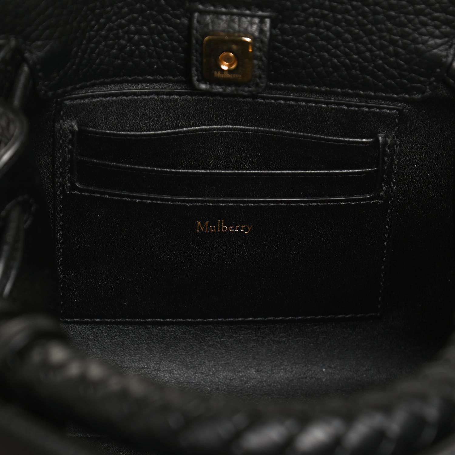 Mulberry Heavy Grain Small Iris Tote Black 6 of 10