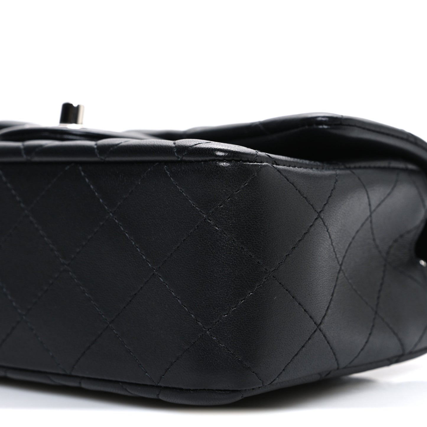 Lambskin Quilted Mini Rectangular Flap Black