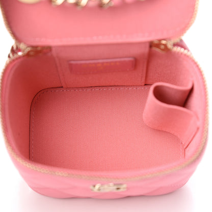 Chanel Lambskin Quilted Mini Vanity Case With Chain Pale Pink 4 of 9