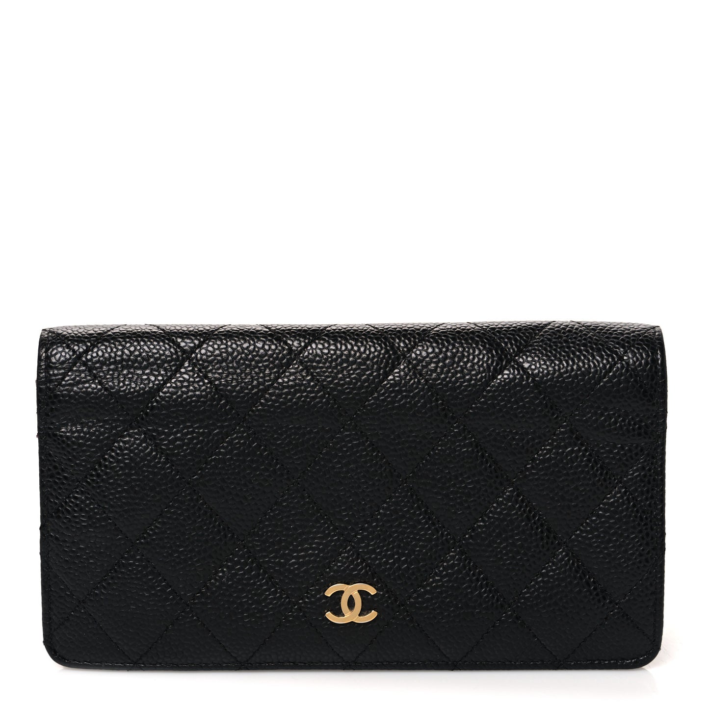 Caviar Quilted Yen Wallet Black