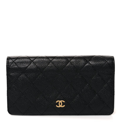 Chanel Caviar Quilted Yen Wallet Black 1 of 10