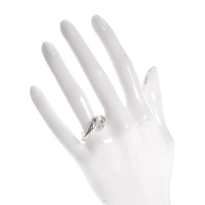 David Yurman Sterling Silver Diamond 10mm Willow Open Single Row Ring 58 8.25 2 of 4