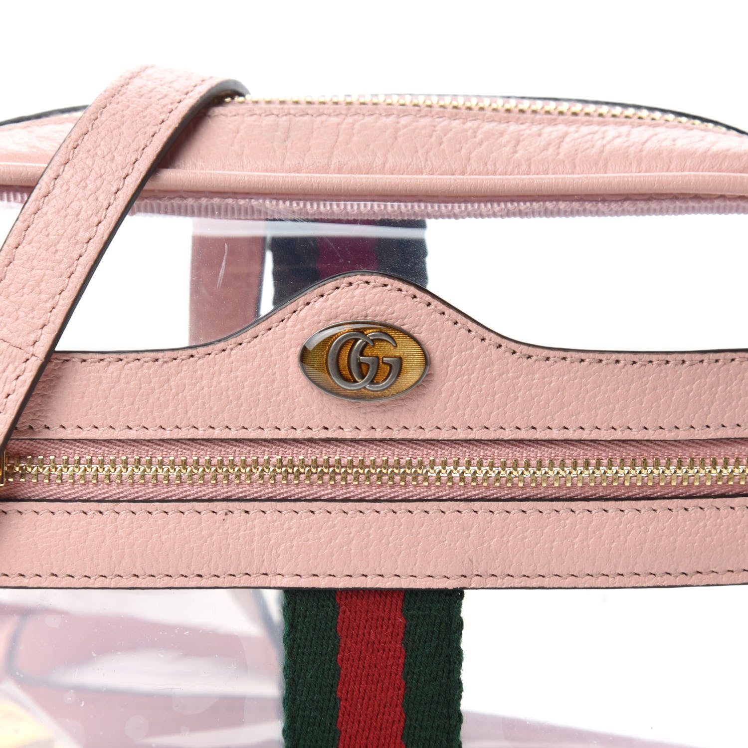 Gucci Vinyl Web Mini Ophidia Transparent Shoulder Bag Perfect Pink 9 of 10