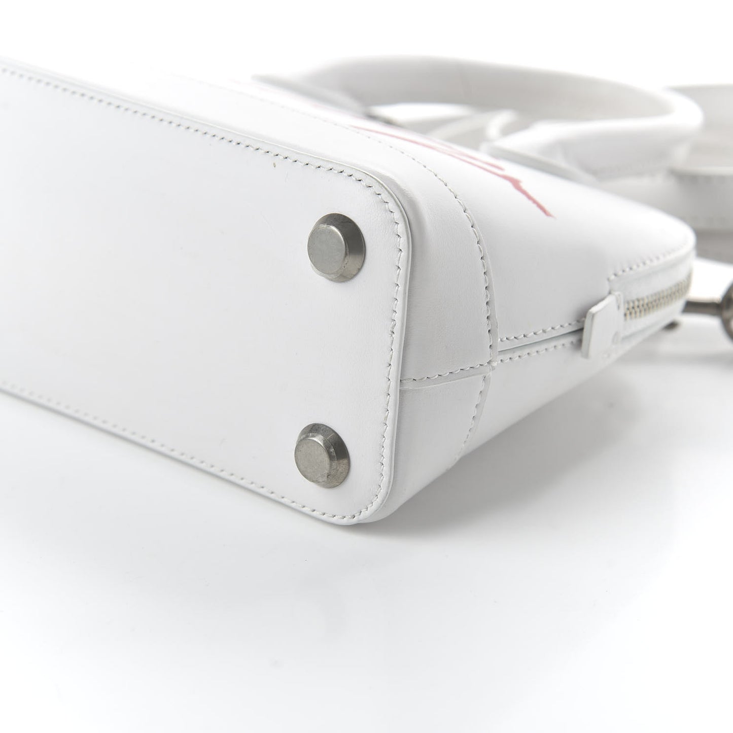 Calfskin Lipstick Logo XXS Ville Top Handle Bag White
