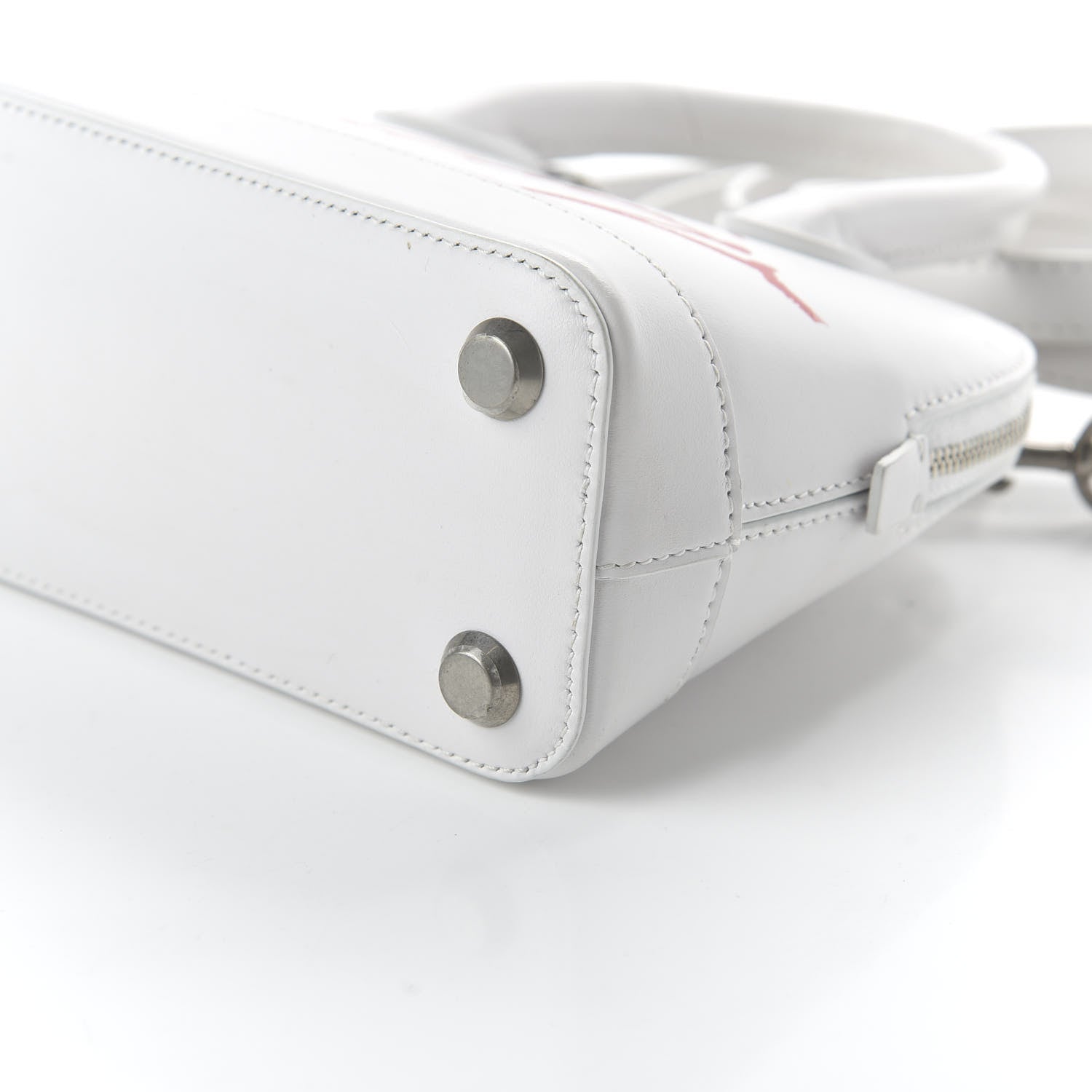 Balenciaga Calfskin Lipstick Logo XXS Ville Top Handle Bag White 7 of 9